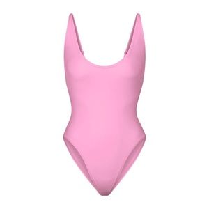 🔥NWT LIMITED EDITION SKIMS Swim Scoop Neck One Piece LIGHT PINK 🩷🩷🩷
